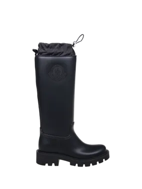 WOMAN MONCLER BLACK PVC KICKSTREAM HIGH RAIN BOOTS