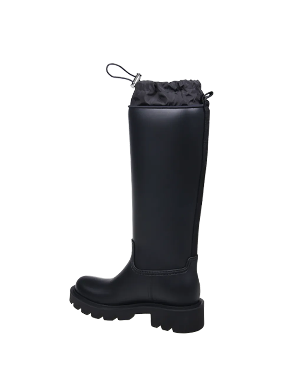 WOMAN MONCLER BLACK PVC KICKSTREAM HIGH RAIN BOOTS