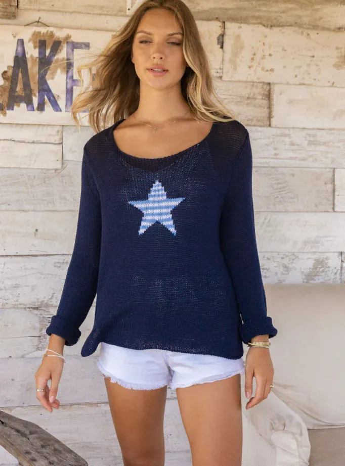 Wooden Ships Estrella Sweater Darkest Indigo