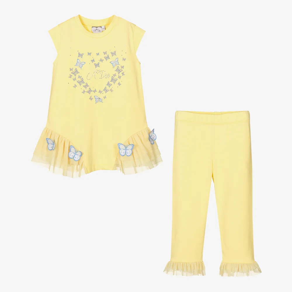 Yellow Cotton Leggings Set