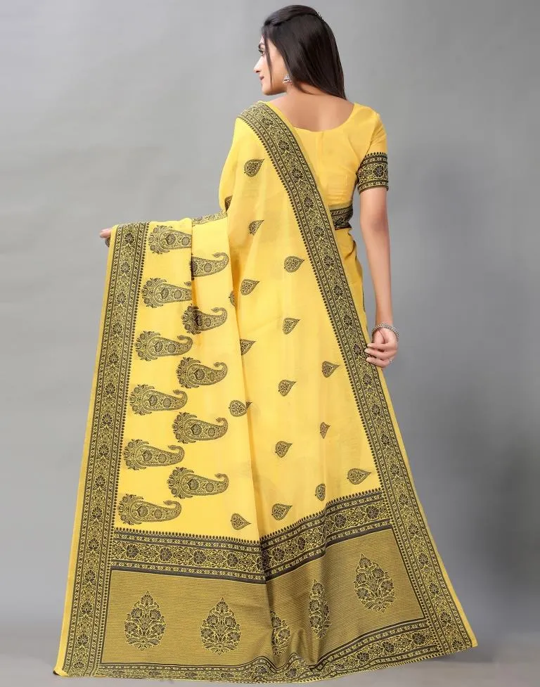 Yellow Cotton Saree