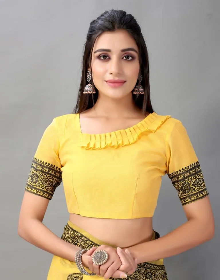 Yellow Cotton Saree