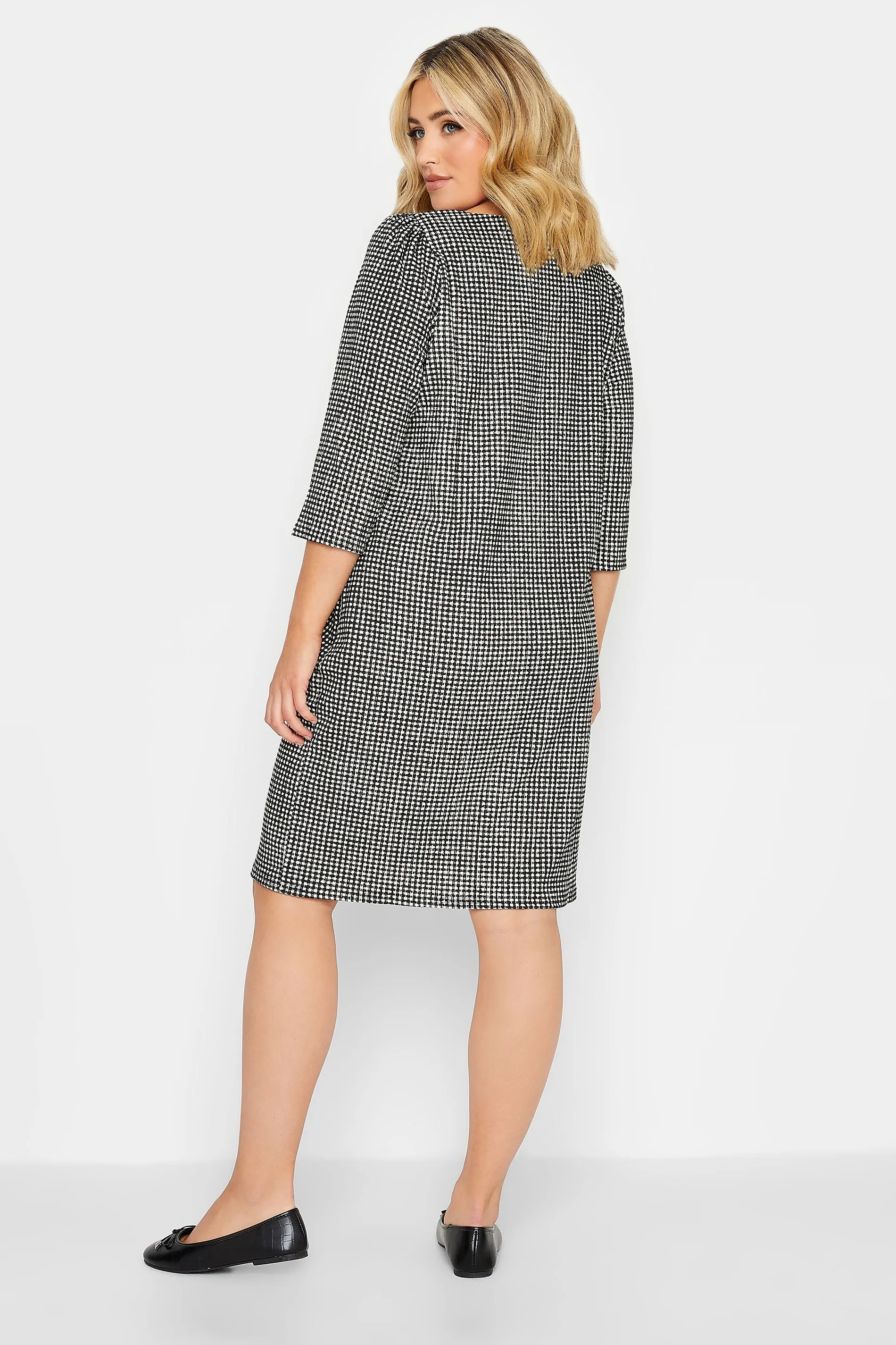 YOURS Curve Black Gingham Pocket Tunic Dress