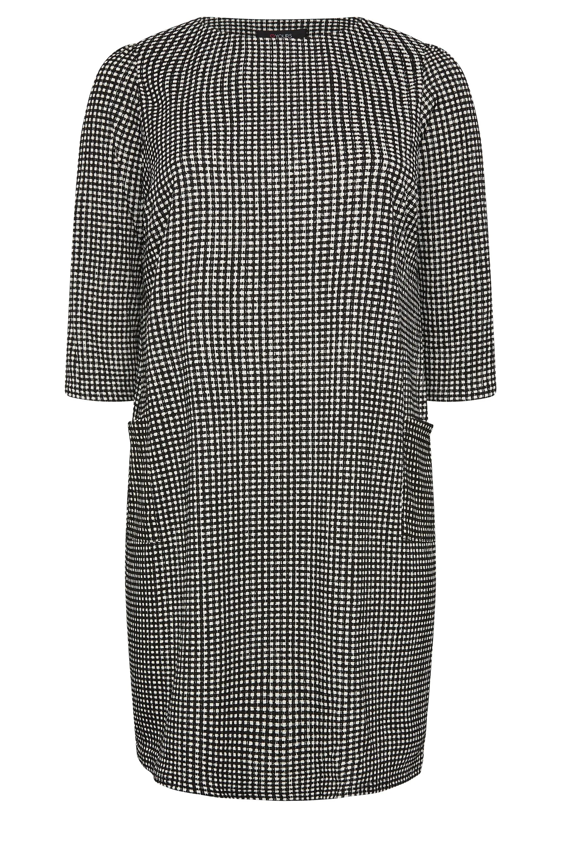 YOURS Curve Black Gingham Pocket Tunic Dress