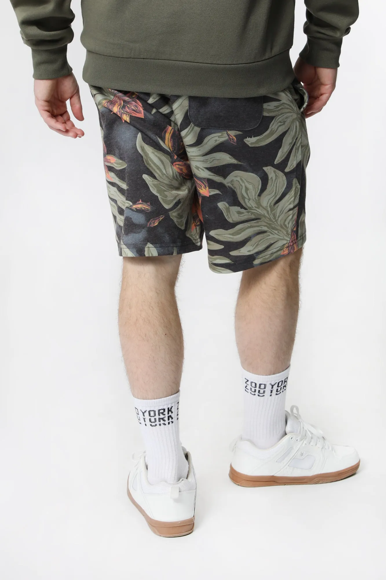 Zoo York Mens Tropical Print Fleece Shorts